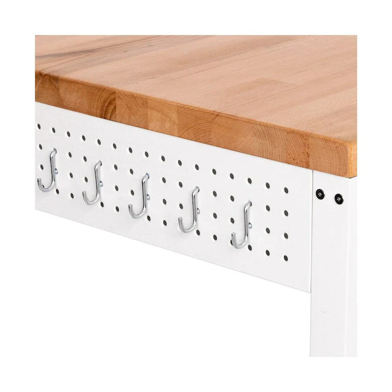 Seville Classics HOME Work Center Island Table with Solid Wood Top, 48 W x 24 D x 36 H, White - image 9