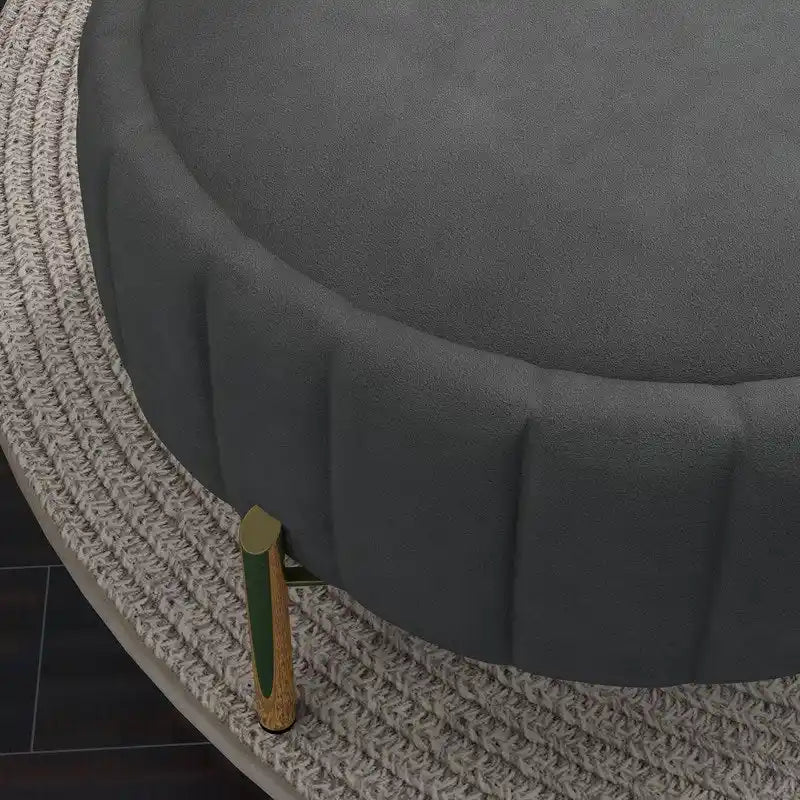 Swivel Accent Chair with Ottoman Set and Upholstered Cushion - image 18