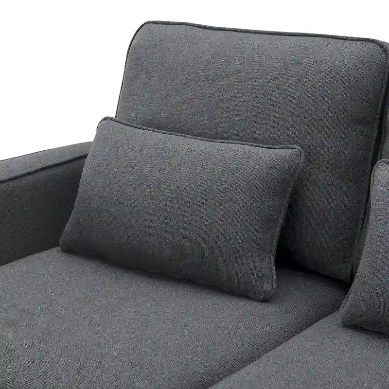 104-Inch Modern Linen Fabric Sofa for 4 with Armrest Pockets and 4 Cushions - image 7