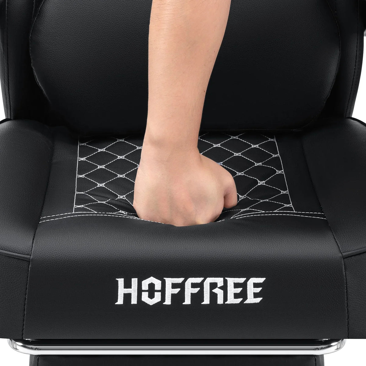 Hoffree Gaming Chair with Massage and Footrest Big and Tall Gamer Chair with Headrest and Lumbar Support PU Computer Game Chair for Adults Office - image 74