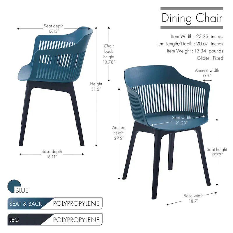 Porthos Home Palmer Set of 2 Dining Chairs with Plastic Shell and Legs - image 16