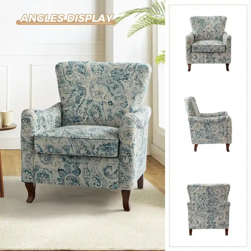 Set of 2 Samouel Contemporary Floral Wingback Armchairs by HULALA HOME - image 27