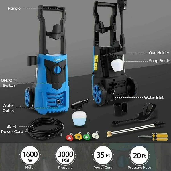 Electric Pressure Washer 3000PSI, 2.4GPM High Power Washer Cleaner NEW