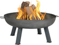 34-Inch Rustic Cast Iron Outdoor Raised Fire Pit Bowl with Handles - Oxidized Finish - image 3