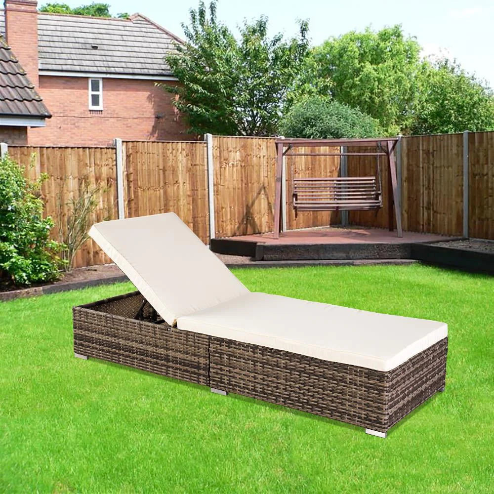 GoDecor Outdoor Wicker Rattan Sunloungers Recliner Sun Bed Lounger Pool Garden - image 3