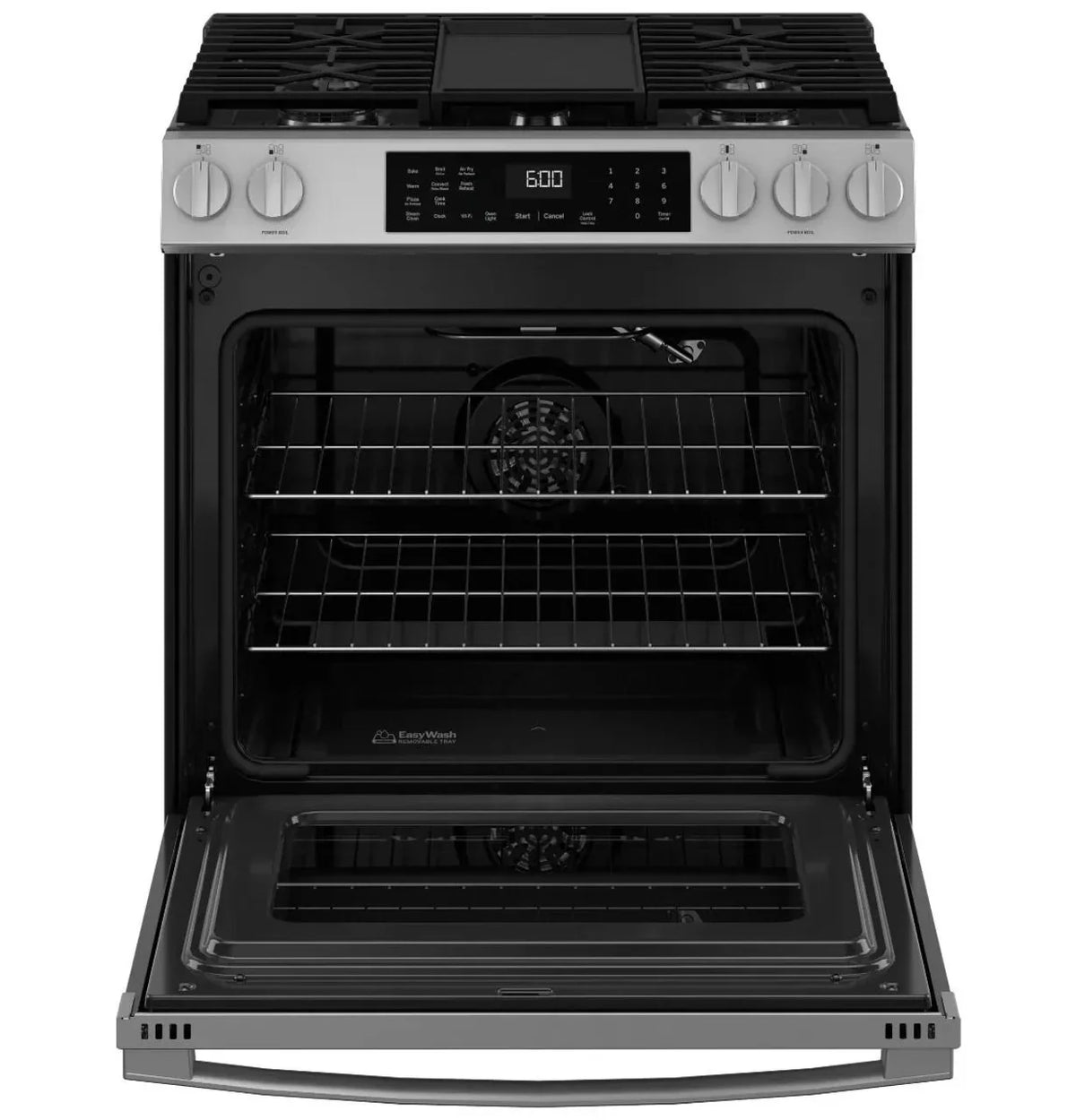 General Electric 30 in Slide-In Double Oven Gas Range in Silver - image 2