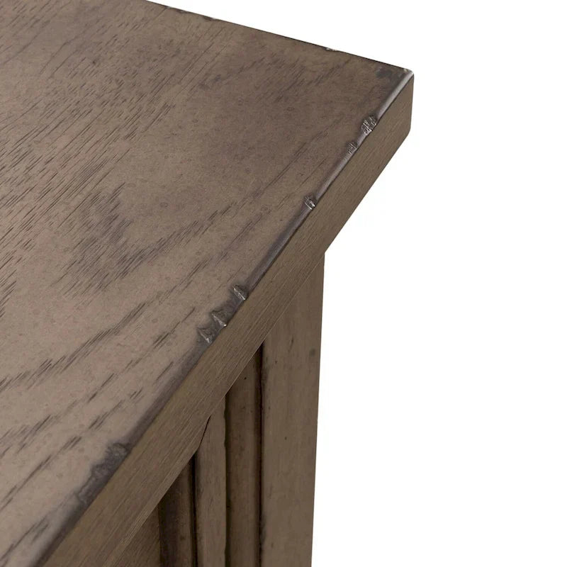 Americana Farmhouse Dusty Taupe Nightstand with 2 Drawers and Charging Station - image 4