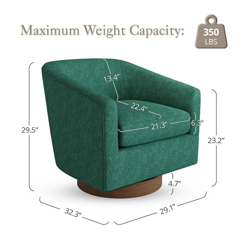 LUE BONA Contemporary Upholstered Wooden Barrel Swivel Accent Chair for Living Room - image 29