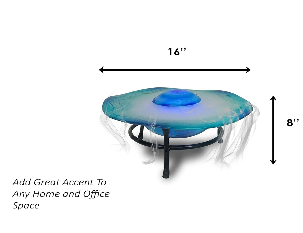 Xbrand Tabletop Blue Aromatherapy Mist Fountain Aroma Diffuser w/Inline Control, 8 Inch Tall - image 5