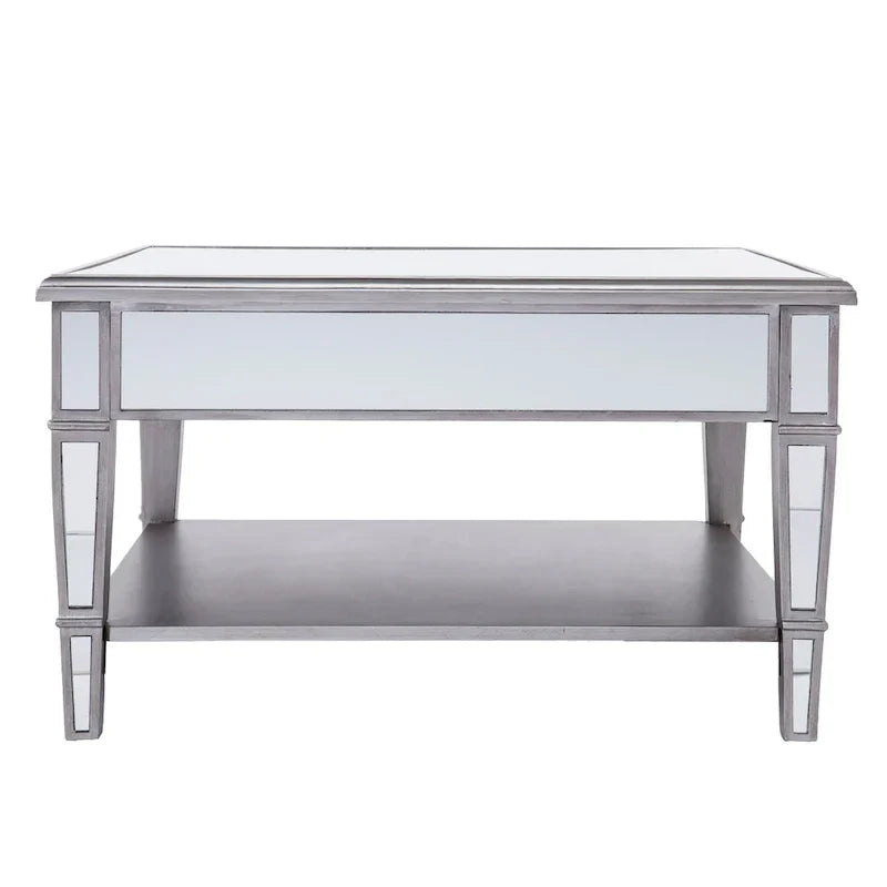 SEI Furniture Wheaton Square Coffee Table with Shelf and Mirror Finish - image 4