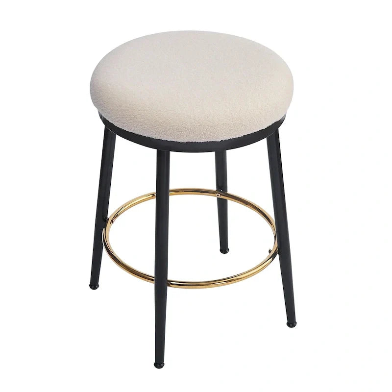 Set of 4 Altrium Contemporary Backless Counter Stools with Upholstered Seats and Iron Frames - 24.75-Inch Height by Christopher Knight Home - image 3