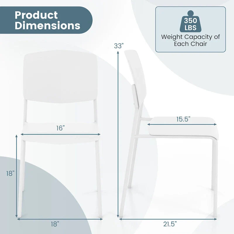 Set of 4 Stackable Dining Chairs with Ergonomic Backrest and Spacious Seat by Gymax - image 14