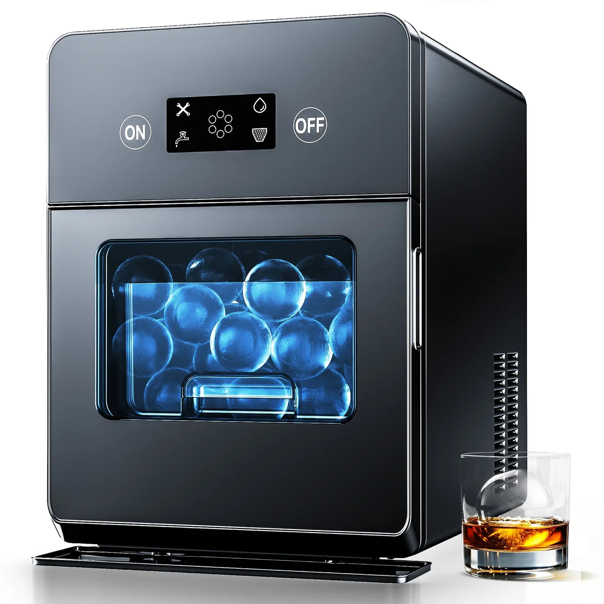 Simzlife Sphere Ice Maker, 10 Pcs/Hour, 150 Pcs/Day, Clear Ice Ball Maker with Enhanced Insulation, with LCD Touch - image 2