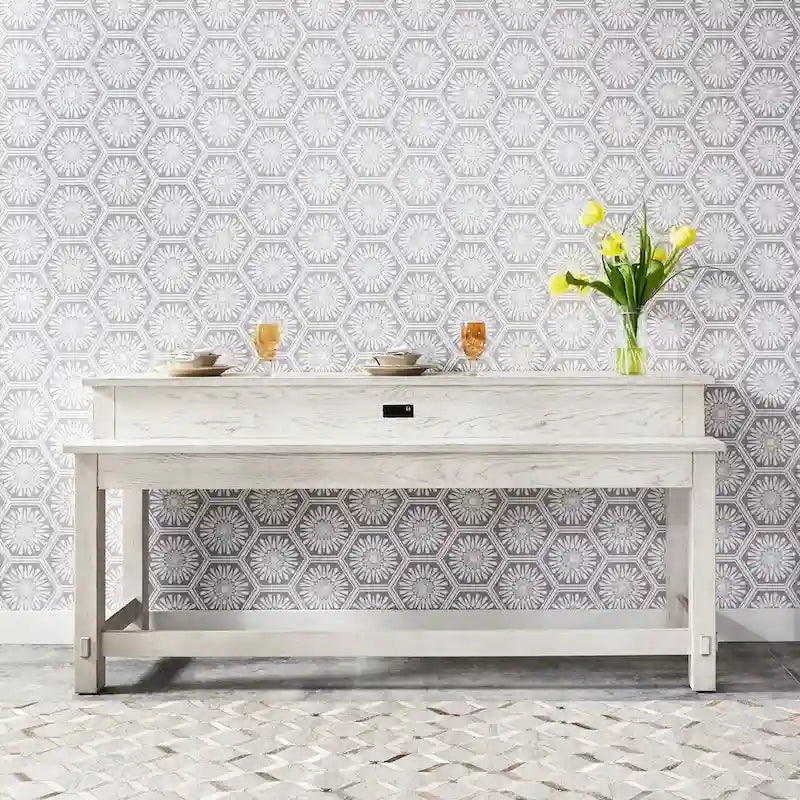 Distressed White 4-Piece Modern Farmhouse Flea Market Set - image 5