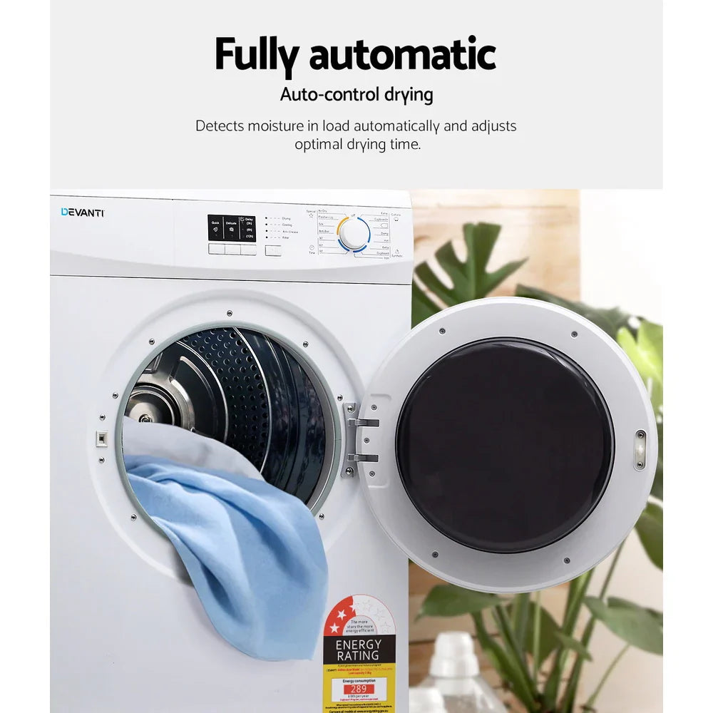 Devanti 7kg Vented Tumble Dryer - White - image 3