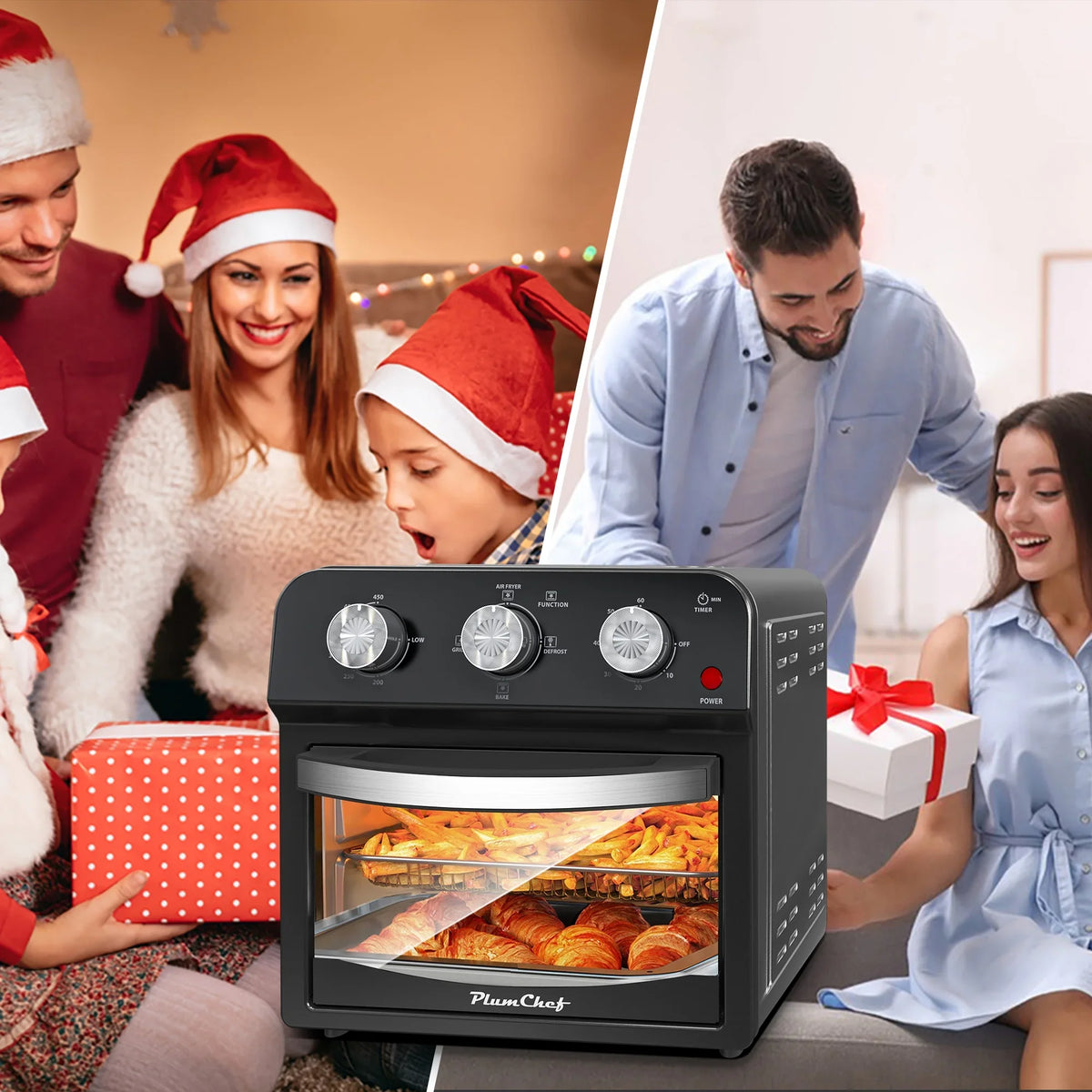 PlumChef 13 Quart 4 Slices Air Fryer Convection Toaster Oven, 1500W, 7 in 1 Multifunction with Roast, Bake, Grill, Broil, Toast, Dehydrate, Defrost - image 28