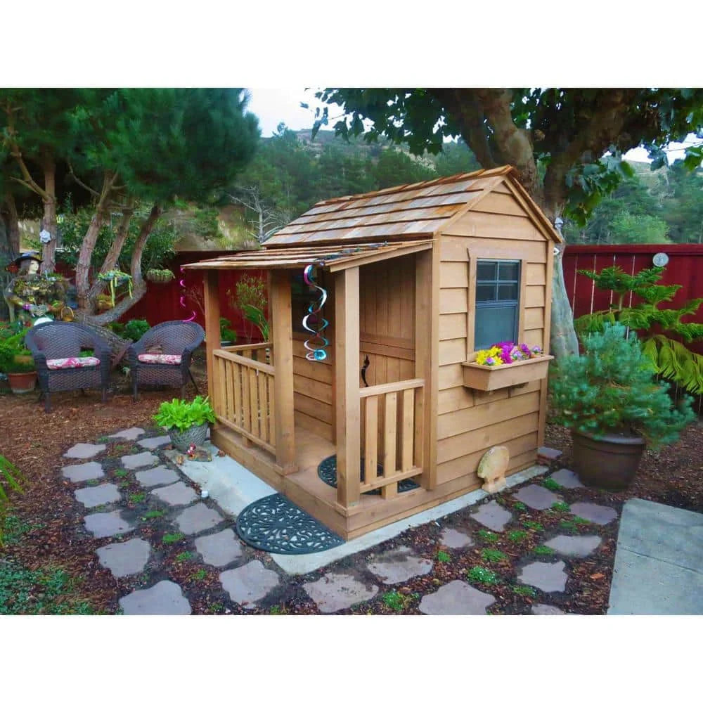 Outdoor Living Today Little Squirt 6 ft. Cedar Playhouse with Windows and Dutch Door - image 6
