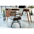 Aurelle Home Vintage-Inspired Soft Brown Leather Rustic Desk Chair - image 1