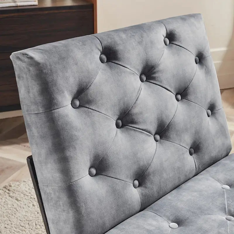 Corvus Savannah Tufted Velvet Lounge Chair with Upholstered Accent - image 17
