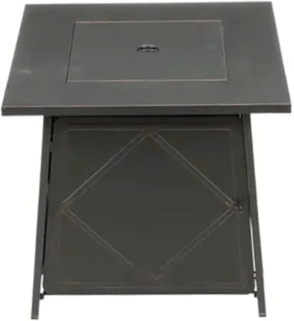 Four Seasons Patio Dual Heat 50,000 BTU Square Gas Fire Pit
