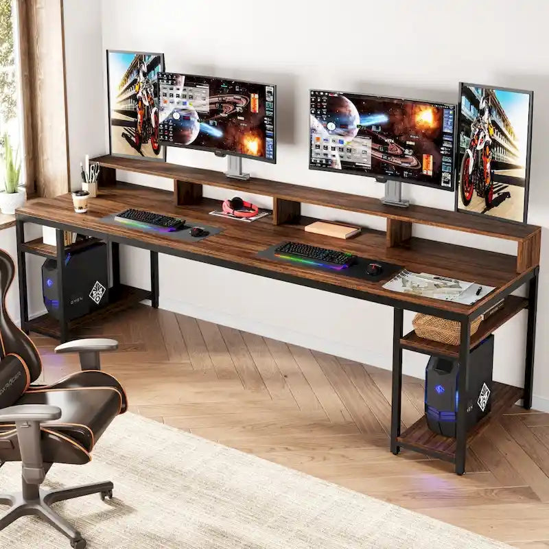78.7-Inch Extra Long Double Desk for Two, Ideal for Home Office Use - image 2