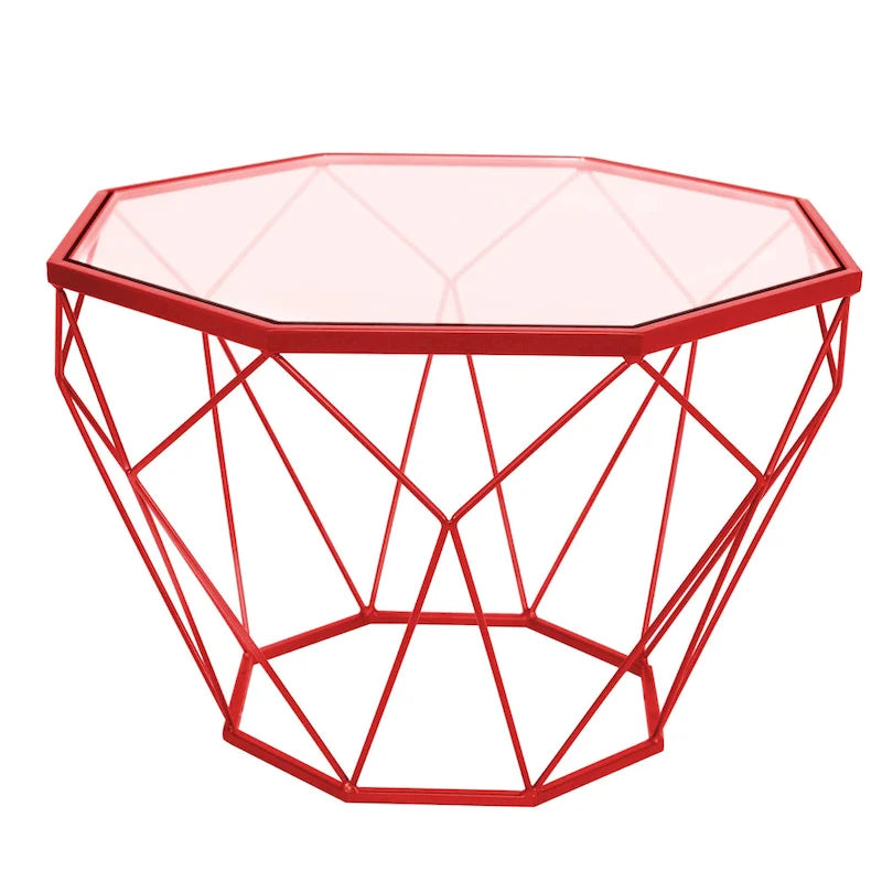 Malibu 22 Modern Octagonal Coffee Table with Tempered Glass Top and Durable Metal Geometric Base for Living Room or Office - image 21