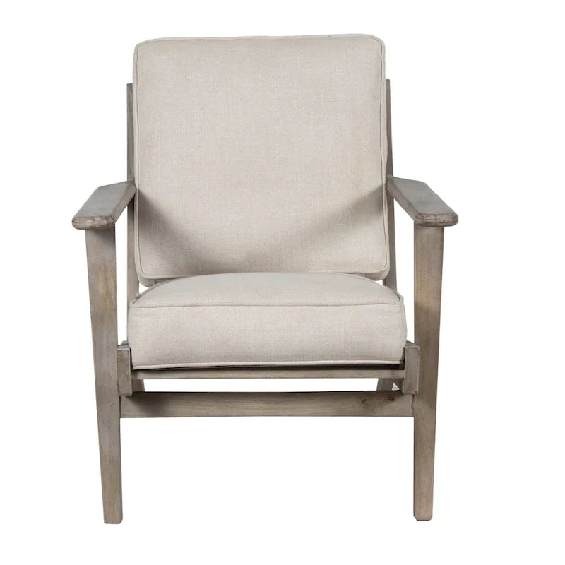 Handcrafted Amber Accent Chair with Slatted Mango Wood, Buffalo Leather Cushions, and Angled Legs - image 38