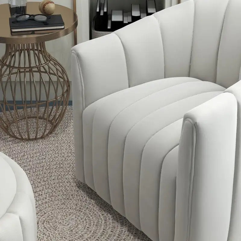 Swivel Accent Chair with Ottoman Set and Upholstered Cushion - image 23