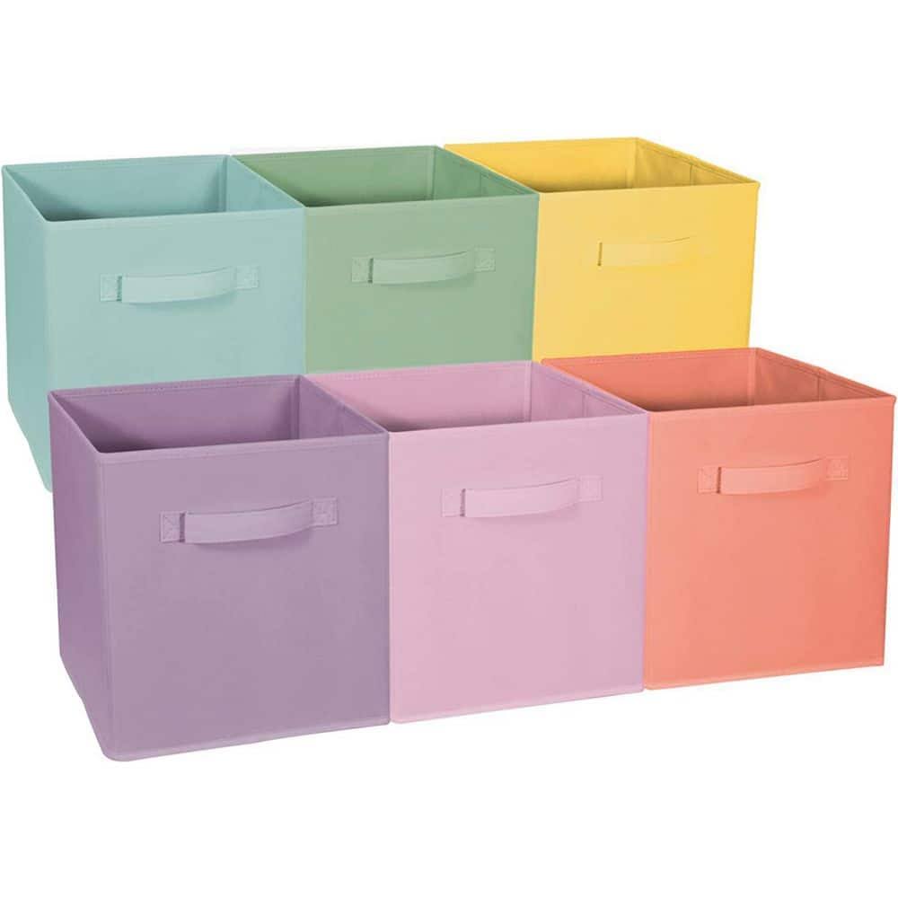 Sorbus Foldable Storage Cube Basket Bin, 6 Pack Pastel Set - image 1