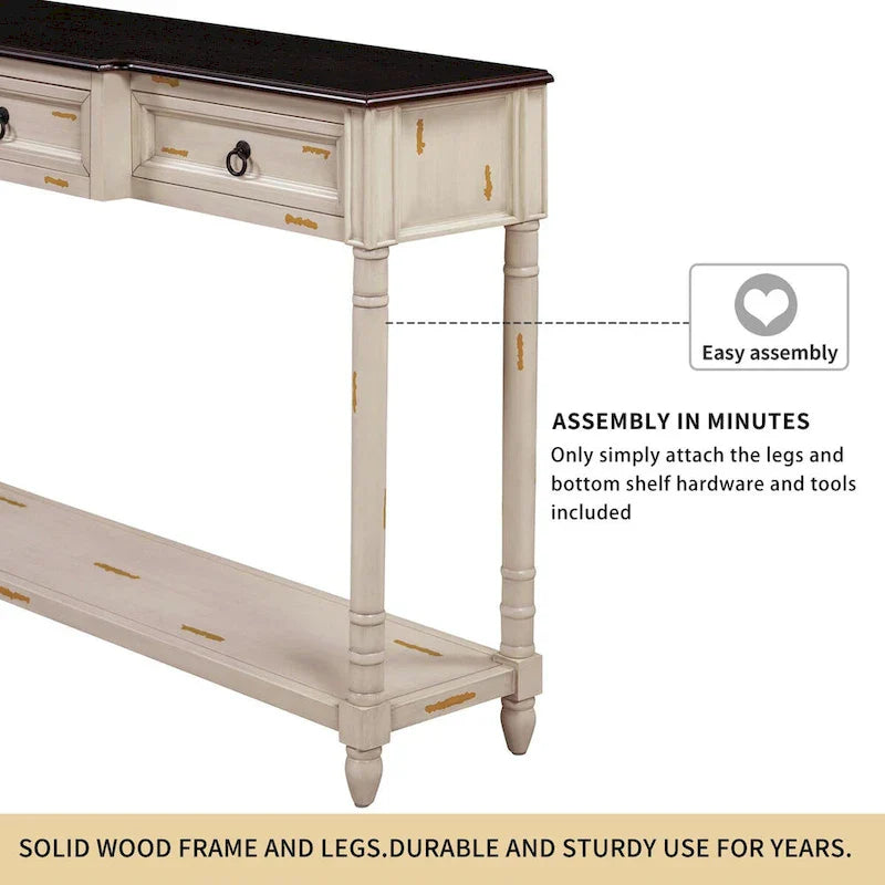 Entryway Console Table with Drawers and Extended Shelf - image 37