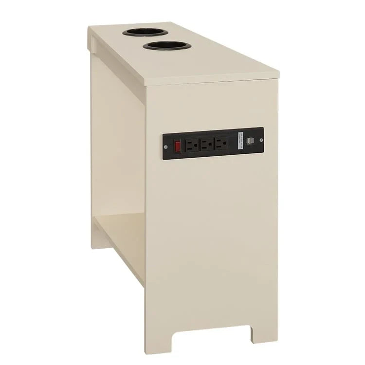 Compact Charging Side Table - Nightstand with Storage, Dual Power Outlets & USB Ports - image 19