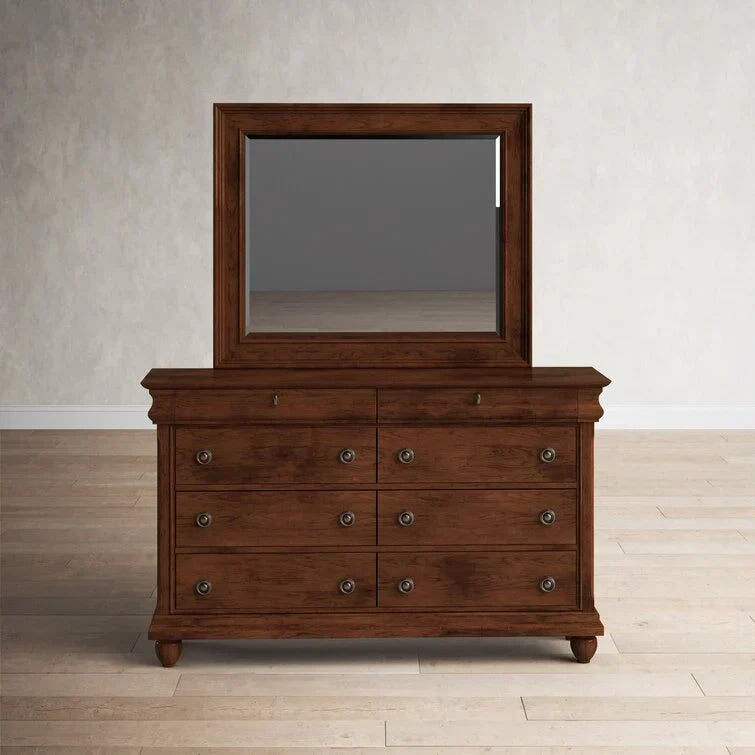 8 Drawer 64'' W Double Dresser With Mirror