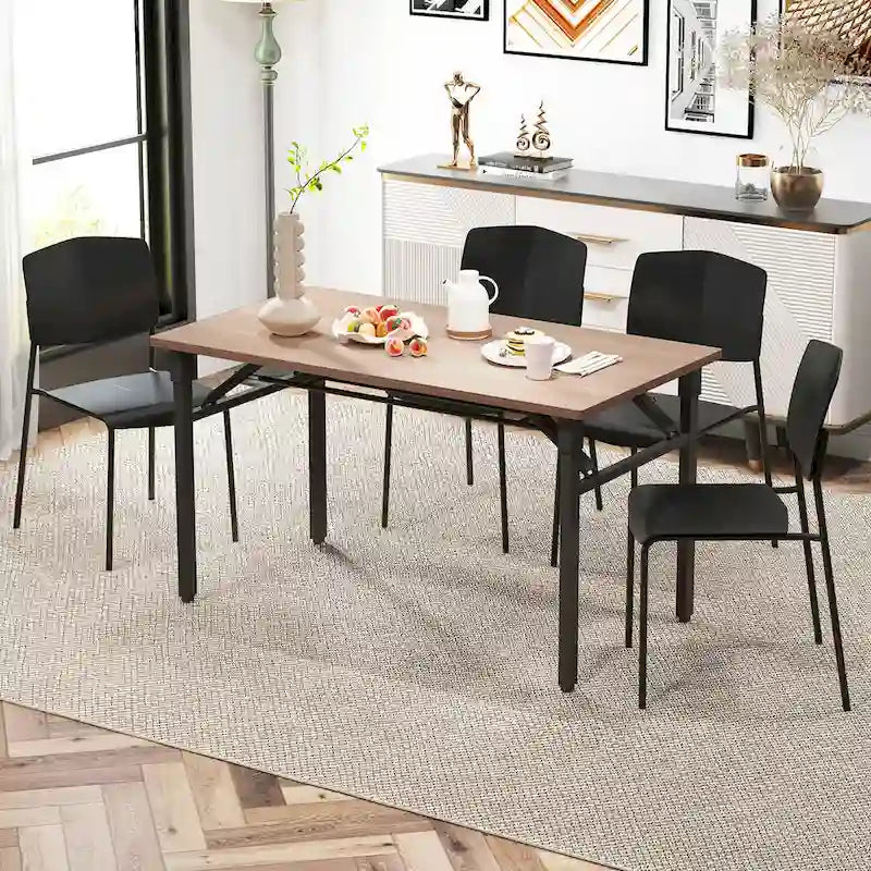 Set of 4 Stackable Dining Chairs with Ergonomic Backrest and Spacious Seat by Gymax - image 7