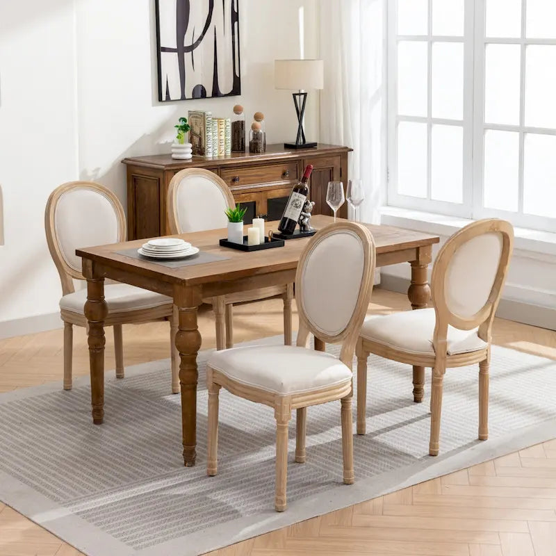 Set of 2 French Oval Back Dining Chairs - Elegant Retro Design with Solid Wood Frame - image 33