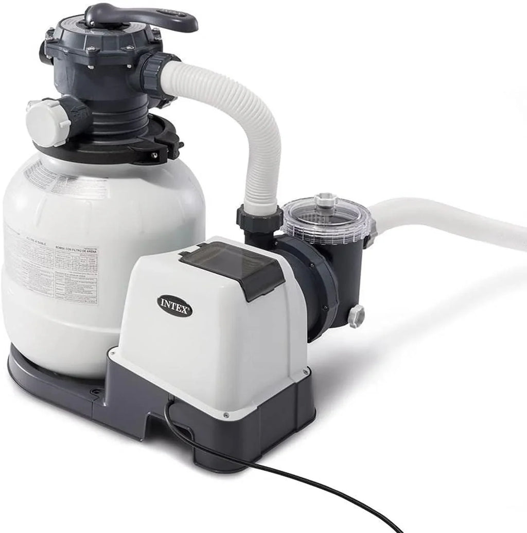 Intex 26651EG Krystal Clear 16 Inch 3,000 GPH Above Ground Pool Sand Filter Pump with Automatic Timer, GFCI, and 6 Function C