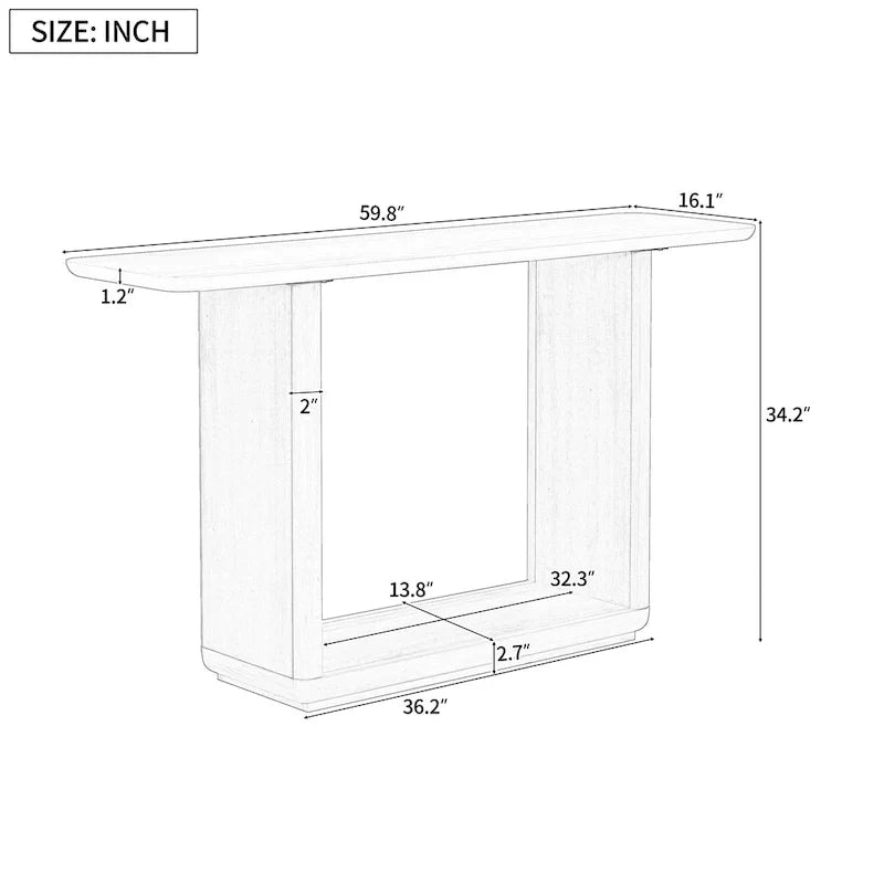 Christopher Knight Home - Mirod Stylish Minimalist Console Table with Curved Corners and U-Base - image 13