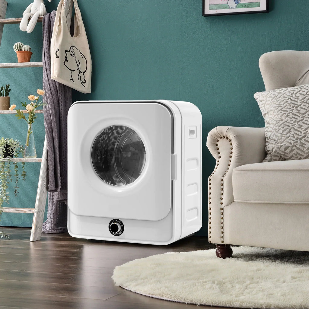 1.95 Cu.ft Front Load Clothes Dryer, Portable Compact Dryer 830W, 5 Drying Modes, Stainless Steel Drum, with Overheat Protect