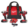 M18 18V Lithium-Ion Brushless Cordless Compact Drill/Impact Combo Kit (2-Tool) W/ (2) 2.0Ah Batteries, Charger & Bag 2892-22CT - image 1