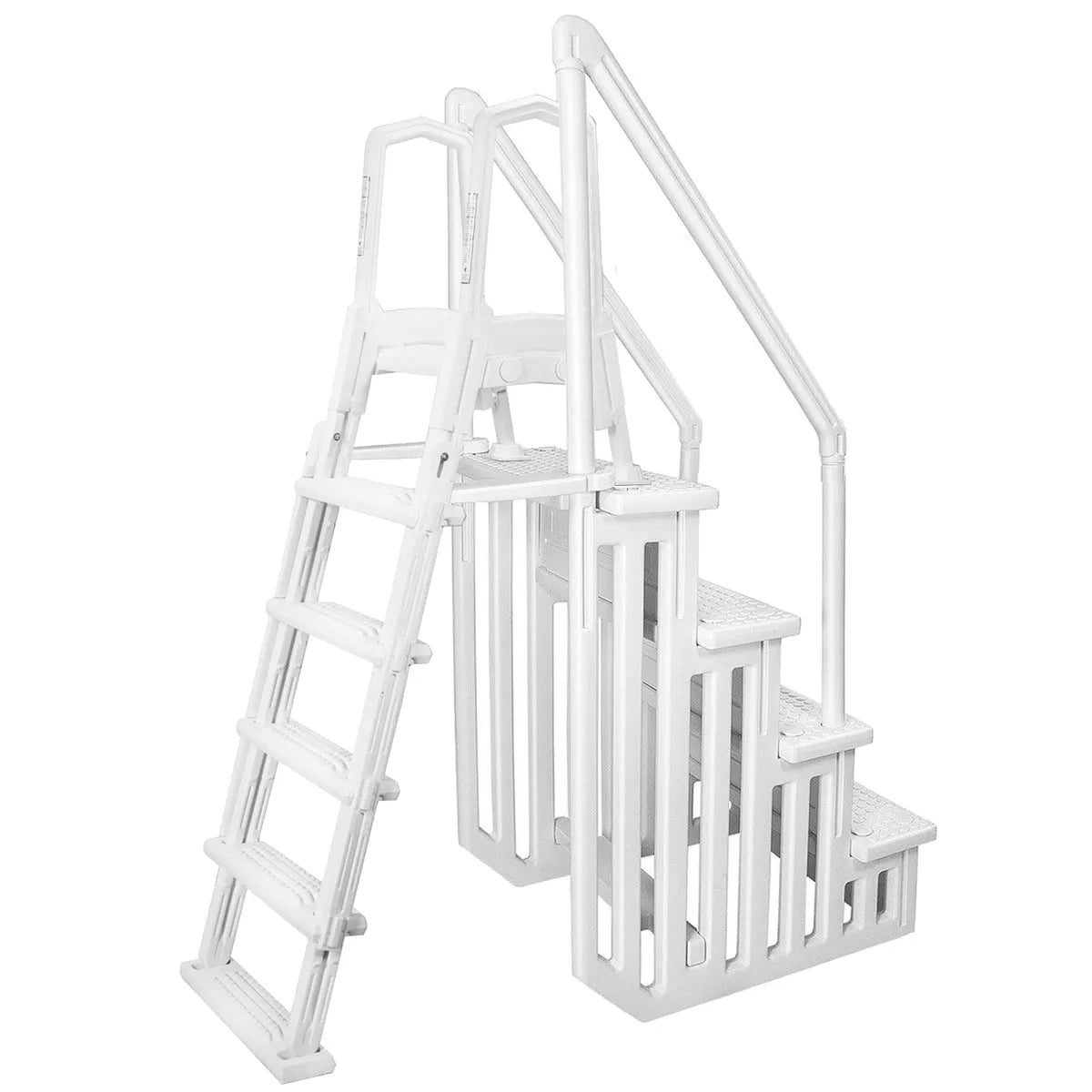Deluxe A-Frame Above-Ground Swimming Pool Ladder Large Entry Non - image 1
