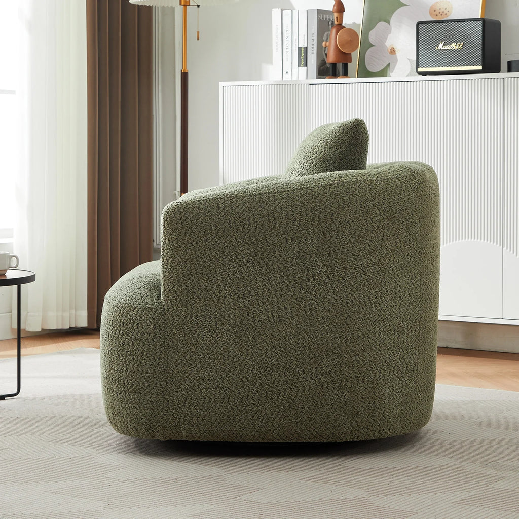 Harper & Bright Designs 360- Swivel Accent Chair, Barrel Chair Swivel Upholstered Sofa Chair with Cushion for Living Room Office, Beige - image 34