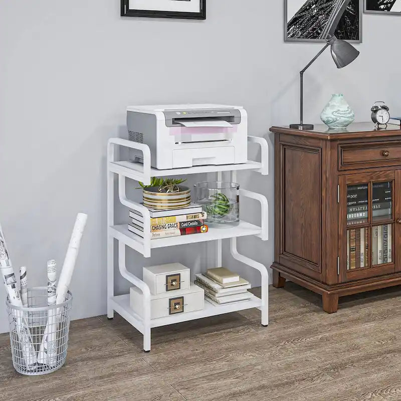 HOMCOM Industrial 3-Tier Printer Stand with Storage - Versatile Metal Rack for Home Office - image 10