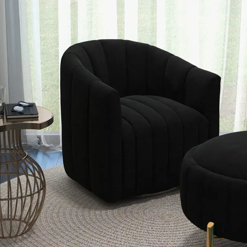 Swivel Accent Chair with Ottoman Set and Upholstered Cushion - image 38