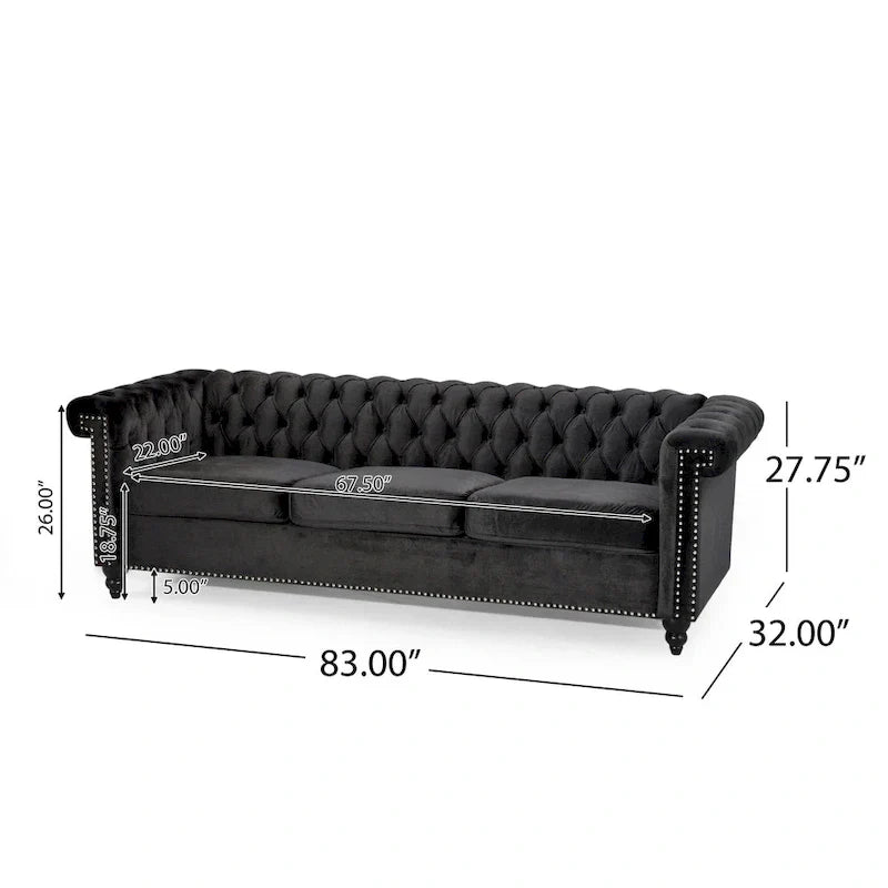 Christopher Knight Home Parkhurst Velvet Tufted Sofa - image 13