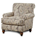 Capernicus Beige Paisley Pattern Accent Chair - image 1