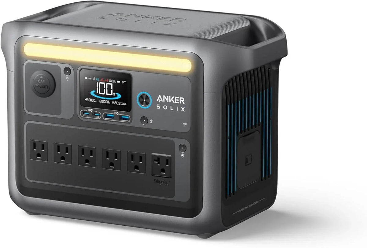 SOLIX C1000 Portable Power Station with 200W Solar Panel, 1800W Solar Generator, 1056wh LFP (LiFePO4) Battery, 6 AC Outlets, 