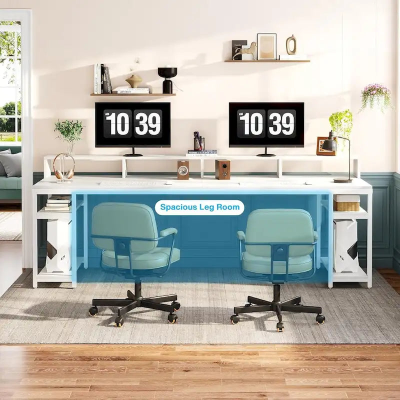 78.7-Inch Extra Long Double Desk for Two, Ideal for Home Office Use - image 9