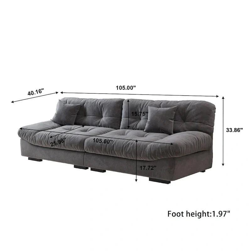 105 Minimalist Cloud Loveseat Sofa with Two Cushions - image 23