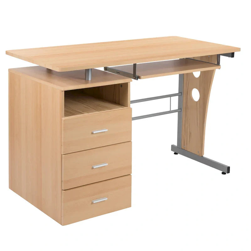 3-Drawer Pedestal Computer Desk with Keyboard Tray - image 39