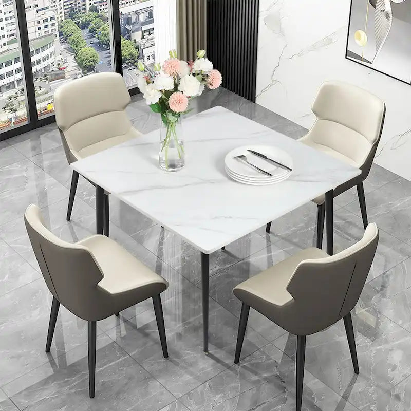 Contemporary Slate Kitchen Dining Table with Sintered Stone Surface and Metal Legs (Table Only) - 31.5 x 31.5 x 30 inches - image 27