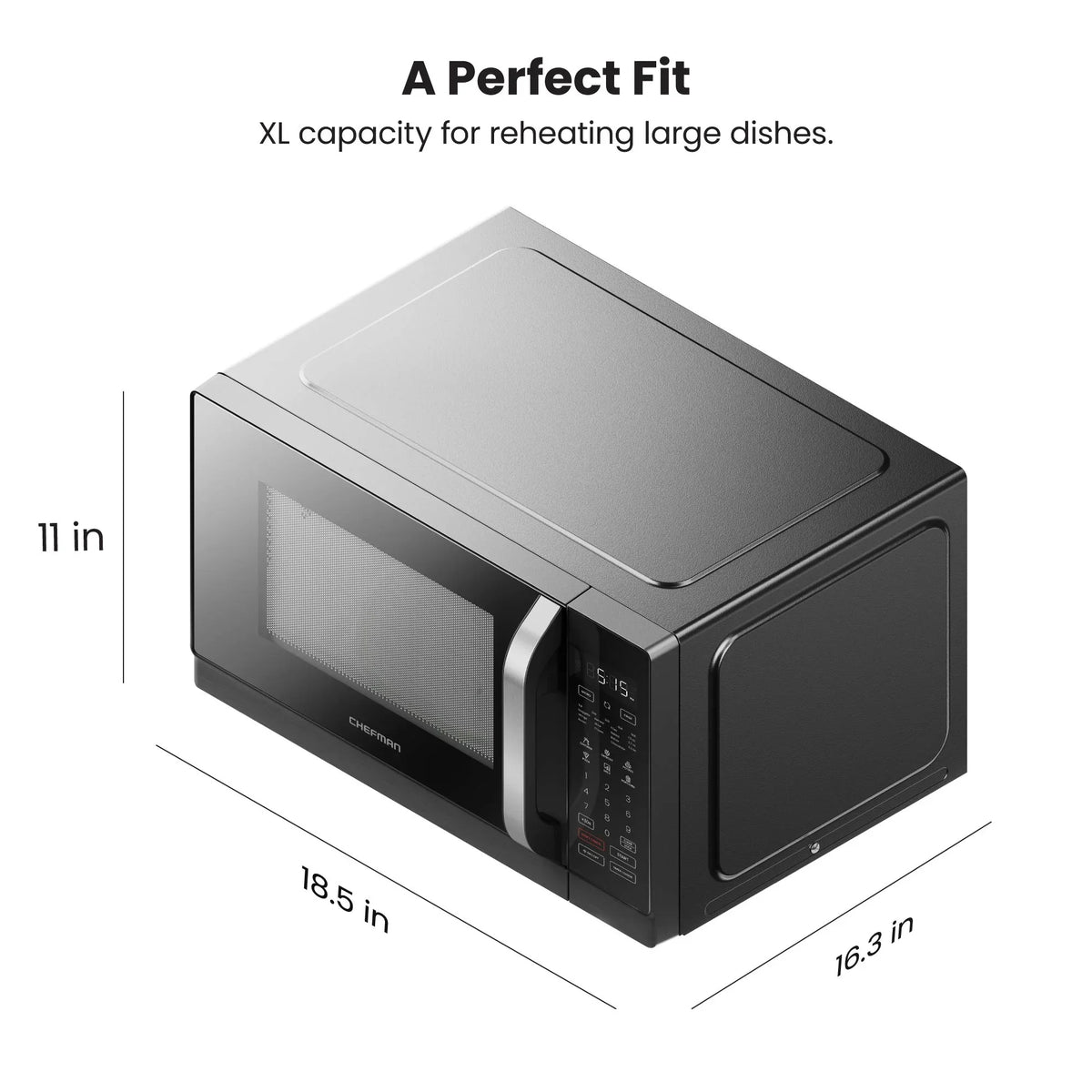 Chefman Microcrisp 1.1 cu. ft. Countertop Microwave Oven + Crisper, 1800 Watts - Black - image 14